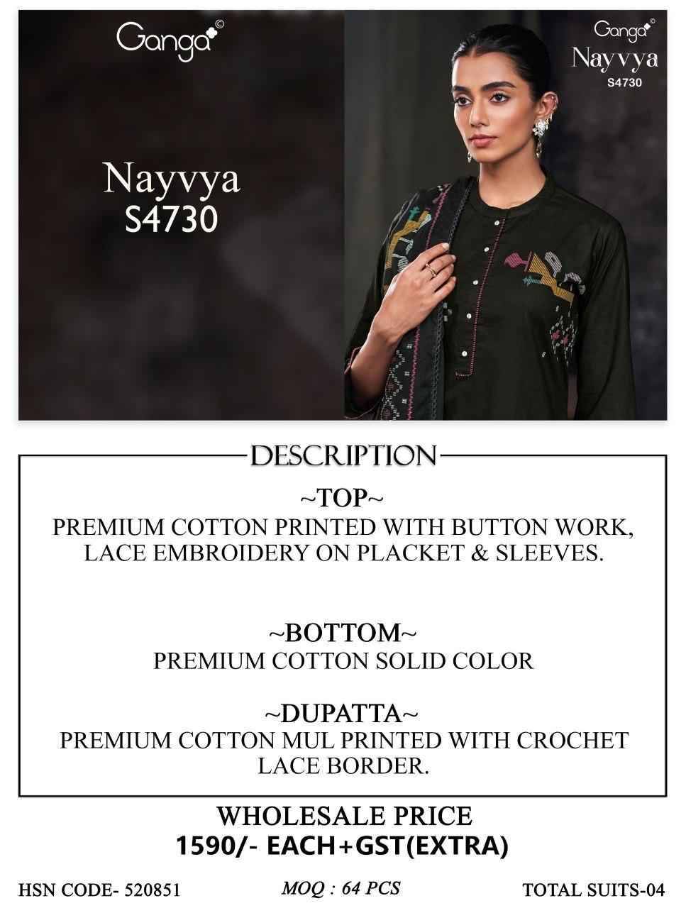 NAYVYA 4730 By Ganga Fashion Beautiful Festive Suits Stylish Colorful Fancy Casual Wear & Ethnic Wear PREMIUM COTTON Print Dresses At Wholesale Price
